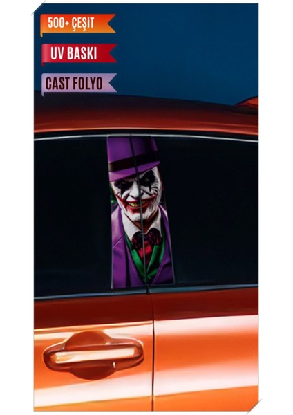 Araç Kapı Direk Kaplama Folyosu Joker Desenli (Sağ Sol Takım) (2 Adet) - 22X50 cm