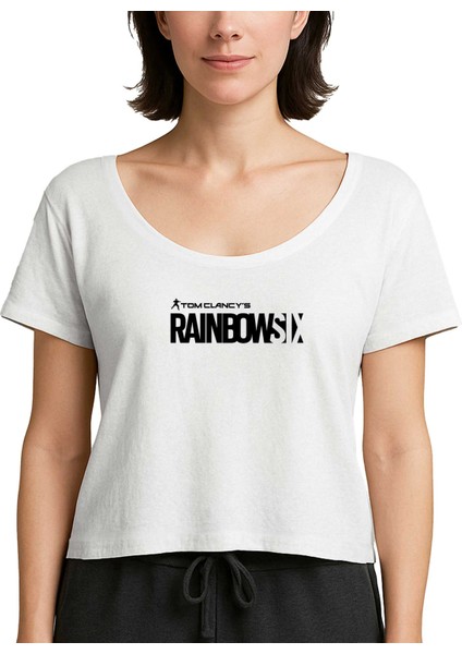 Rainbow Six Logo Beyaz Kadın Tişört