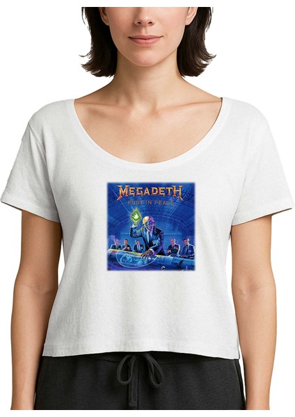 Megadeth Rust In Peace Beyaz Kadın Tişört