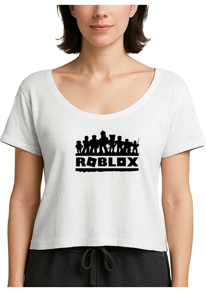 Roblox Text Beyaz Kadın Tişört