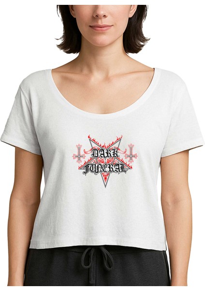 Dark Funeral Classic Beyaz Kadın Tişört