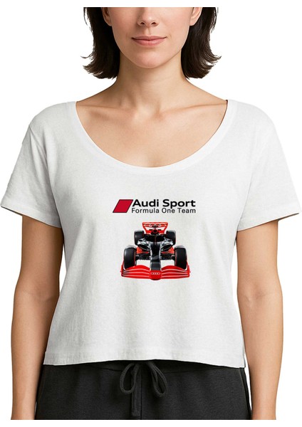 F1 Audi Sport Formula Beyaz Kadın Tişört