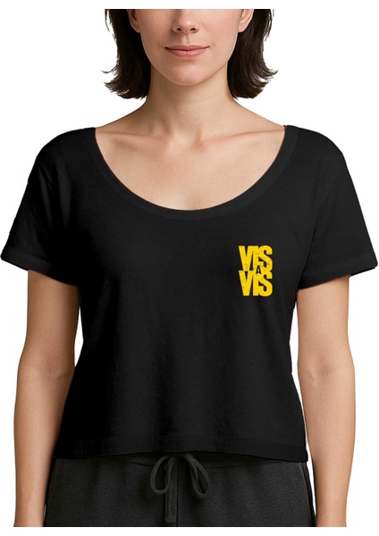 Vis A Vis Logo Siyah Kadın Tişört