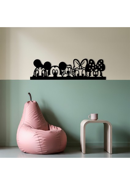 Mickey Mouse Ailesi Temalı Ahşap Duvar Tablosu fiyatları