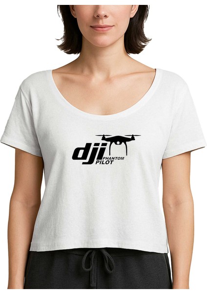 Dji Phantom Pilot Beyaz Kadın Tişört