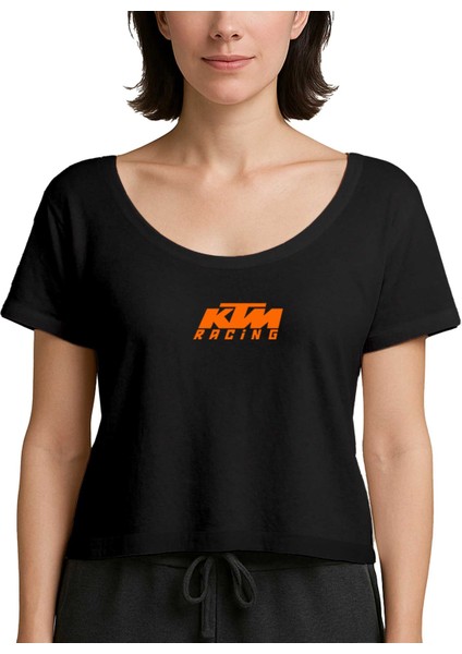 Ktm Racing Orange Logo Siyah Kadın Tişört