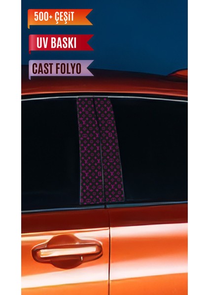 Araç Kapı Direk Kaplama Folyosu Vl Desenli (Sağ Sol Takım) (2 Adet) - 22X50 cm