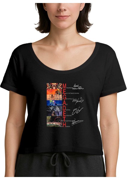 Megadeth Albums Cover Siyah Kadın Tişört