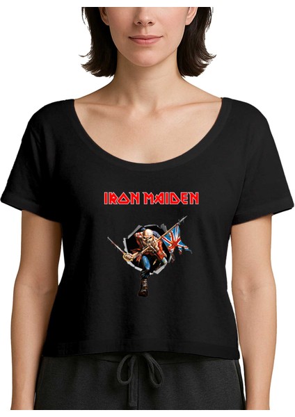 Iron Maiden Trooper Siyah Kadın Tişört