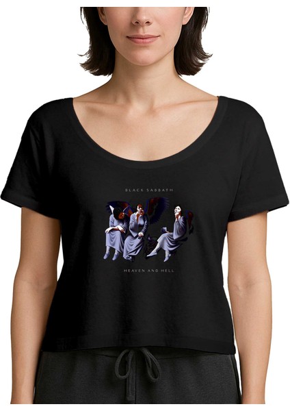 Black Sabbath Heaven And Hell Siyah Kadın Tişört