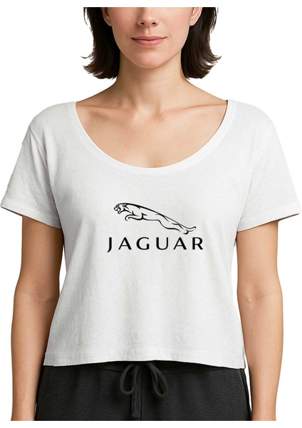 Jaguar Logo Beyaz Kadın Tişört