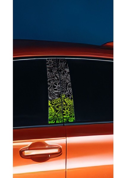 Araç Kapı Direk Kaplama Folyosu Desenli (Sağ Sol Takım) (2 Adet) - 22X50 cm