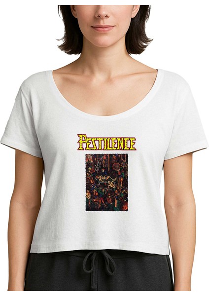 Pestilence Malleus Maleficarum Beyaz Kadın Tişört