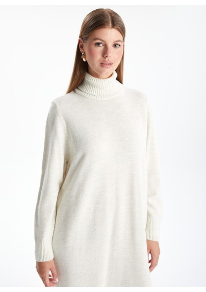 Yeni Sezon Balıkçı Yaka Düz Uzun Kollu Oversize Kadın Triko Elbise fiyatları