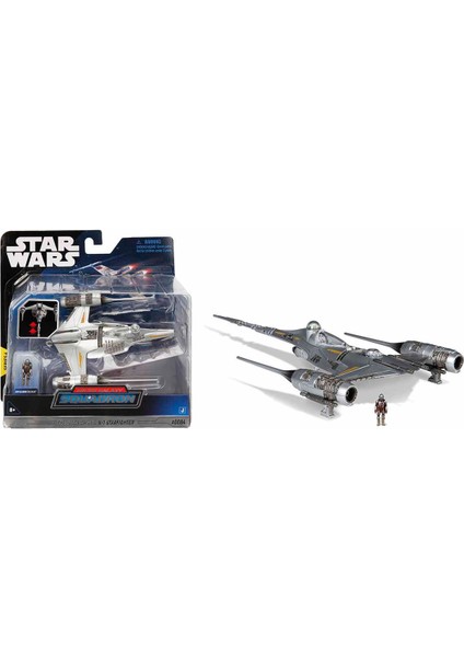 Star Wars Micro Galaxy Squadron Figür ve Araç Seti - The Mandalorian's N-1 Starfighter SWJ0091