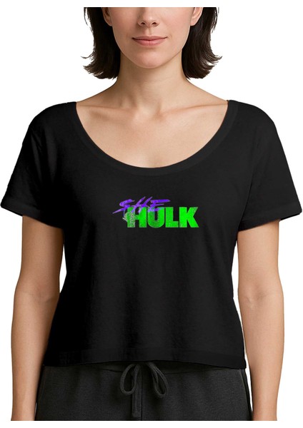 She Hulk Logo Siyah Kadın Tişört