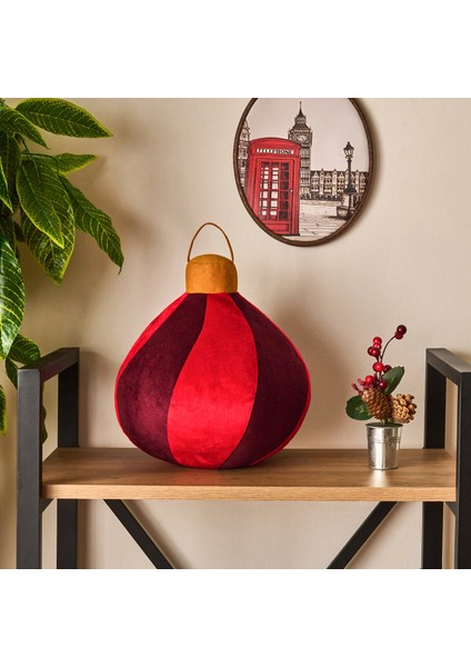 Soft Globo Figürlü Yastık - Kırmızı / Bordo - 30X30 cm