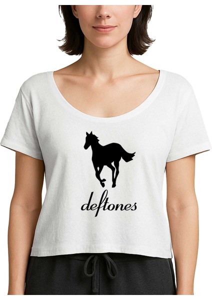Deftones Pony Beyaz Kadın Tişört