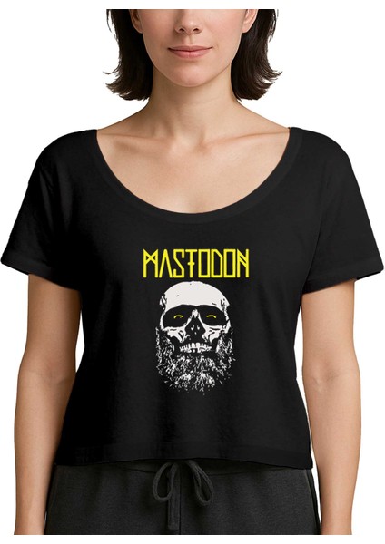 Mastodon Skull Siyah Kadın Tişört