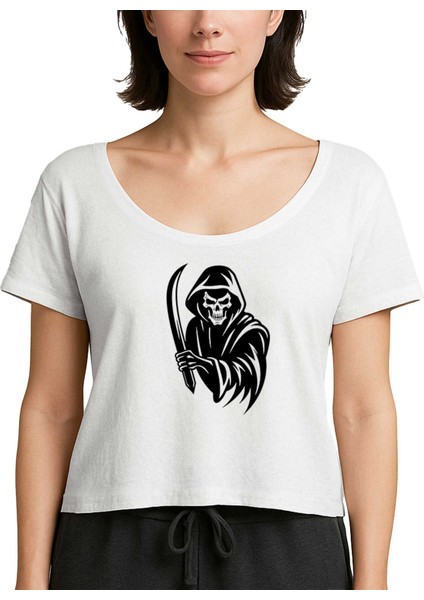 Grim Reaper Sword Beyaz Kadın Tişört