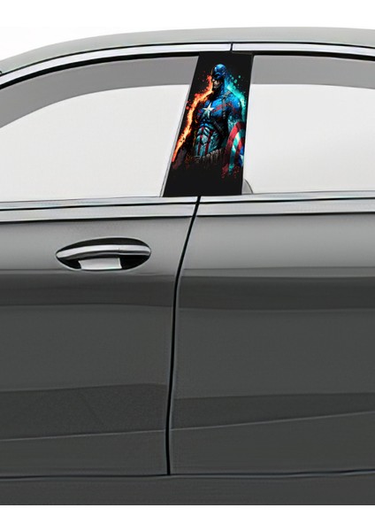 Araç Kapı Direk Kaplama Folyosu Desenli (Sağ Sol Takım) (2 Adet) - 22X50 cm