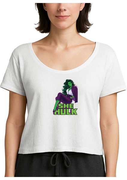 She Hulk Digital Beyaz Kadın Tişört