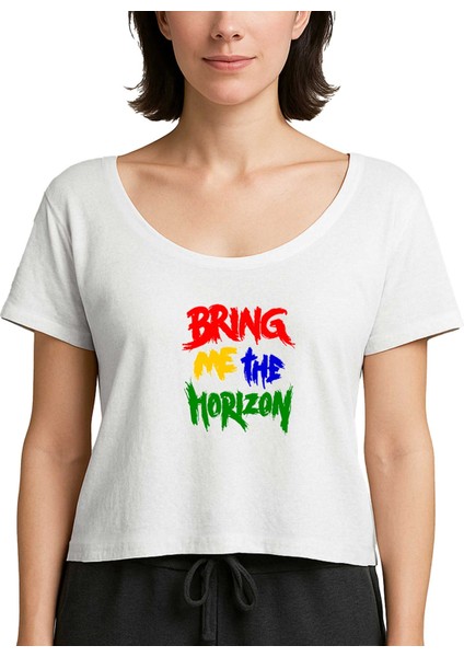 Bring Me The Horizon Rainbow Beyaz Kadın Tişört