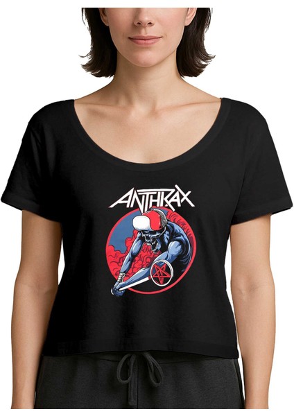 Anthrax Pentegram Siyah Kadın Tişört