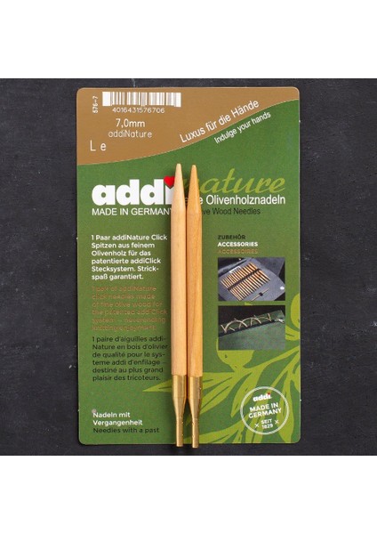 Addi Nature Olive Wood Click 7mm 13CM Misinalı Şiş
