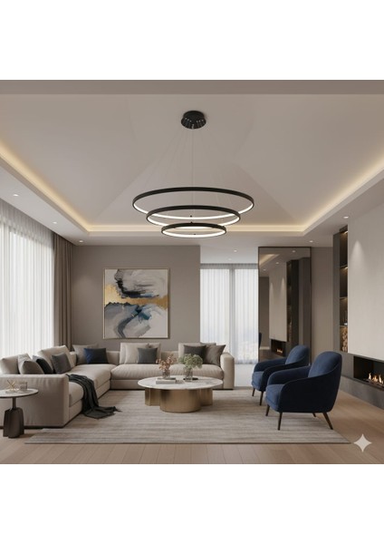 Ringo 3s Dekoratif Sarkıt LED Aydınlatma Avize Siyah 4000K