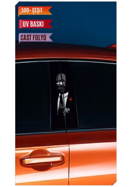 Araç Kapı Direk Kaplama Folyosu Simpson Desenli (Sağ Sol Takım) (2 Adet) - 22X50 cm