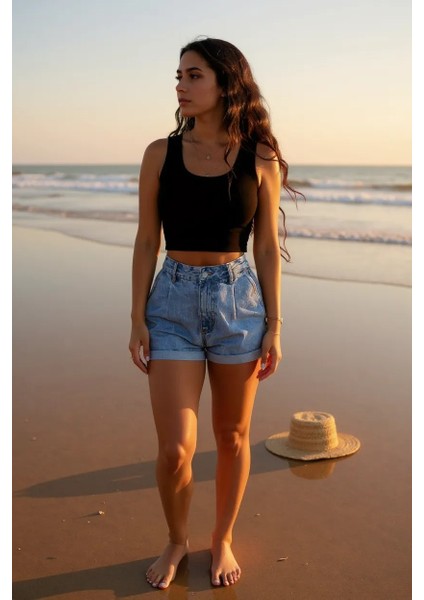 Kadın Siyah Kare Yaka Crop Top Bluz – Şık, Rahat ve Kolay Kombinlenebilir modelleri