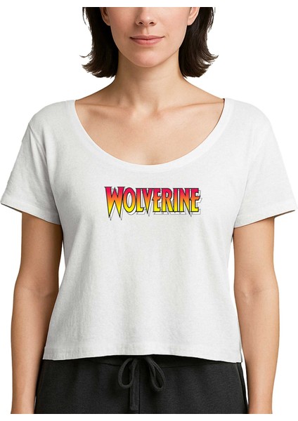Wolverine Color Text Beyaz Kadın Tişört