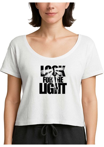 The Last Of Us Look For The Light Text Beyaz Kadın Tişört