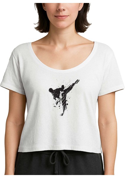 World Karete Fighter Beyaz Kadın Tişört