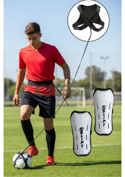 Başlangıç Futbol Seti – Antrenman Kemeri + Top Tutucu + Cırtlı Tekmelik – Futbol Çalışma ve Koordinasyon Seti