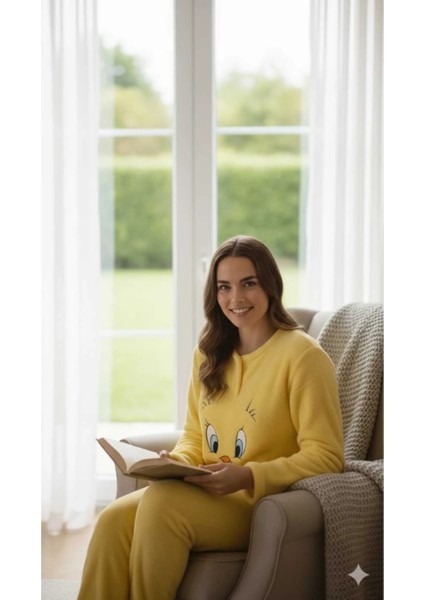 Sarı Peluş Pijama Takımı fiyatları