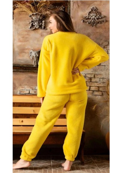 Sarı Peluş Pijama Takımı
