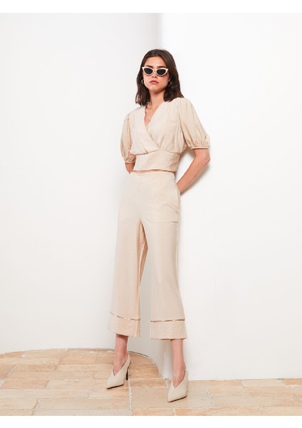 Yeni Sezon Kadın Yüksek Bel Standart Fit Düz Kapri modelleri