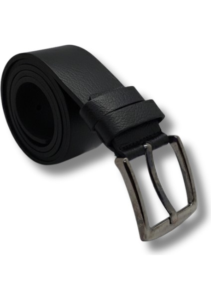 Hakiki Dana Derisi Düz Çelik Tokalı Erkek Kot Pantalon Kanvas Kemer 4.5 cm Tarzsoswajg