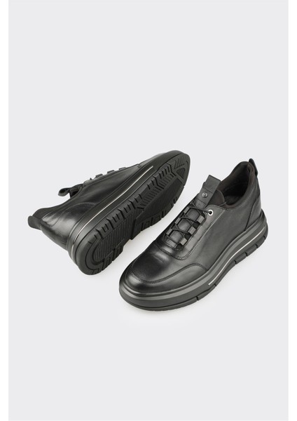 Siyah Deri Erkek Spor Ayakkabı modelleri