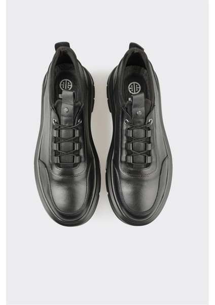 Siyah Deri Erkek Spor Ayakkabı fırsatları