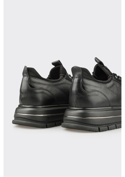 Siyah Deri Erkek Spor Ayakkabı indirimleri