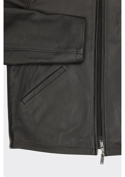 Siyah Deri Erkek Ceket modelleri