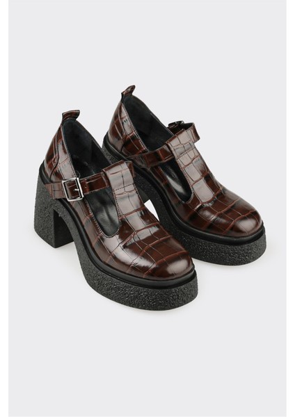 Kahve Deri Kadın Topuklu Ayakkabı fiyatları