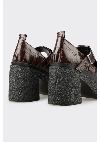 Kahve Deri Kadın Topuklu Ayakkabı fırsatları