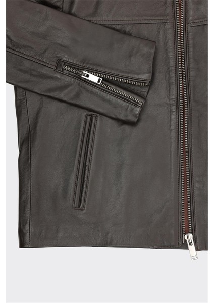 Kahve Deri Erkek Ceket modelleri