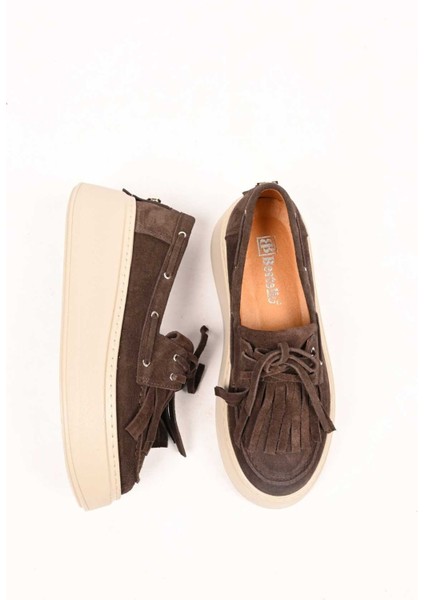 Bağcıksız Püsküllü Poli Taban Hakiki Deri Casual 334-7877-35 Kadın Ayakkabı