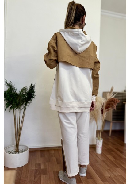 Premium Kalite Çıtçıt Detaylı Pantolonlu Kadın Tesettür Uyumlu Eşofman Takımı fırsatları