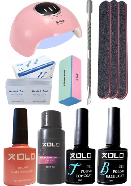 Kalıcı Oje Yapma Seti 20 Parça Klasik Renkler Top Base Top Coat Solüsyon Kronk Törpü Uv LED Seti